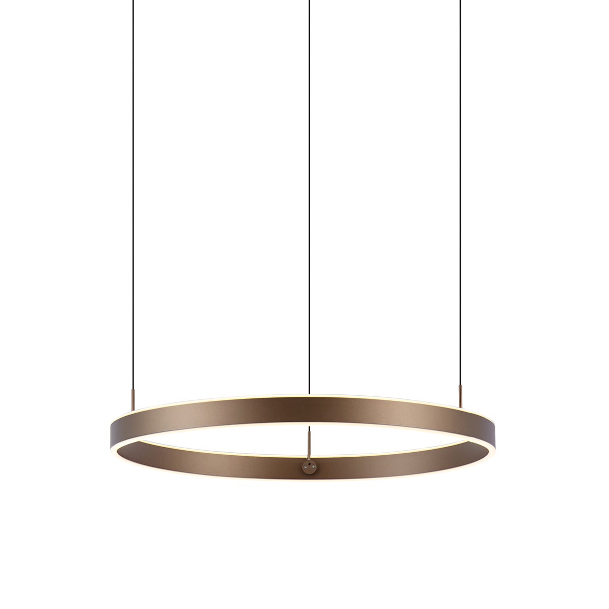 Qazqa nowoczesny lampa wisząca do stołu jadalnego - Titmus - ciemny brąz, okrągły, led zintegrowana 52w zestawie, Integrated