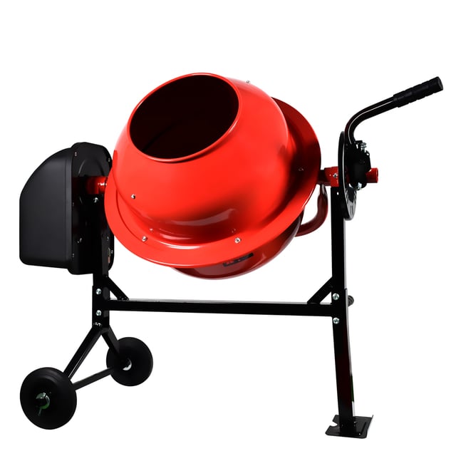 Betoniera 70l 275w 220v Impastatrice Elettrica Miscelatore Cemento Con Due Ruote Con Certificazione Ce