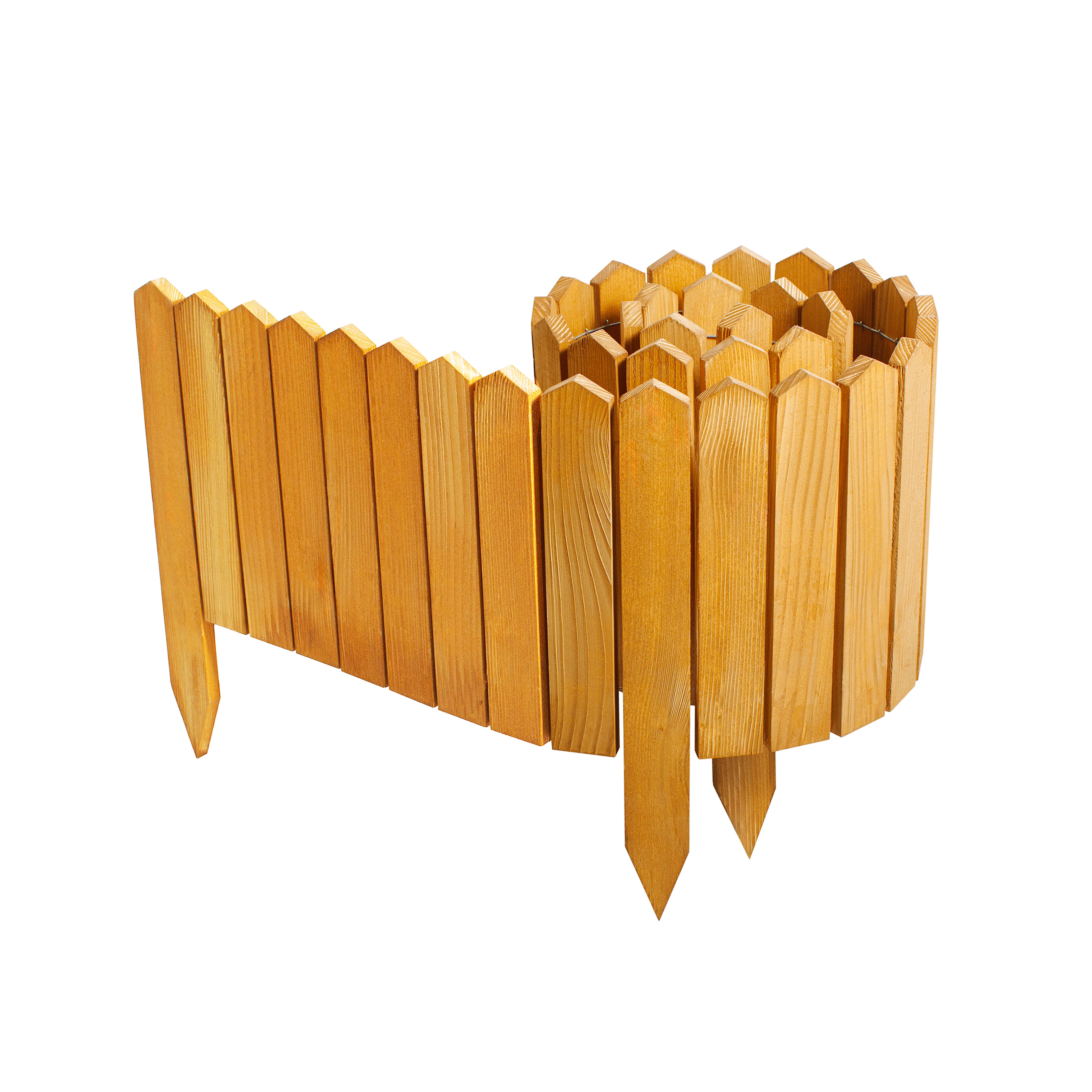 BOGATECO Rollborder lattes en bois | 40 cm de haut et 200 cm de long | Clôture en bois | Clôture parfaite comme bordure de jardin en osier | Brun - 3