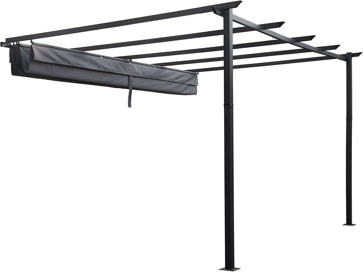 Pergola adossée Gris en Aluminium 12 m² - 3