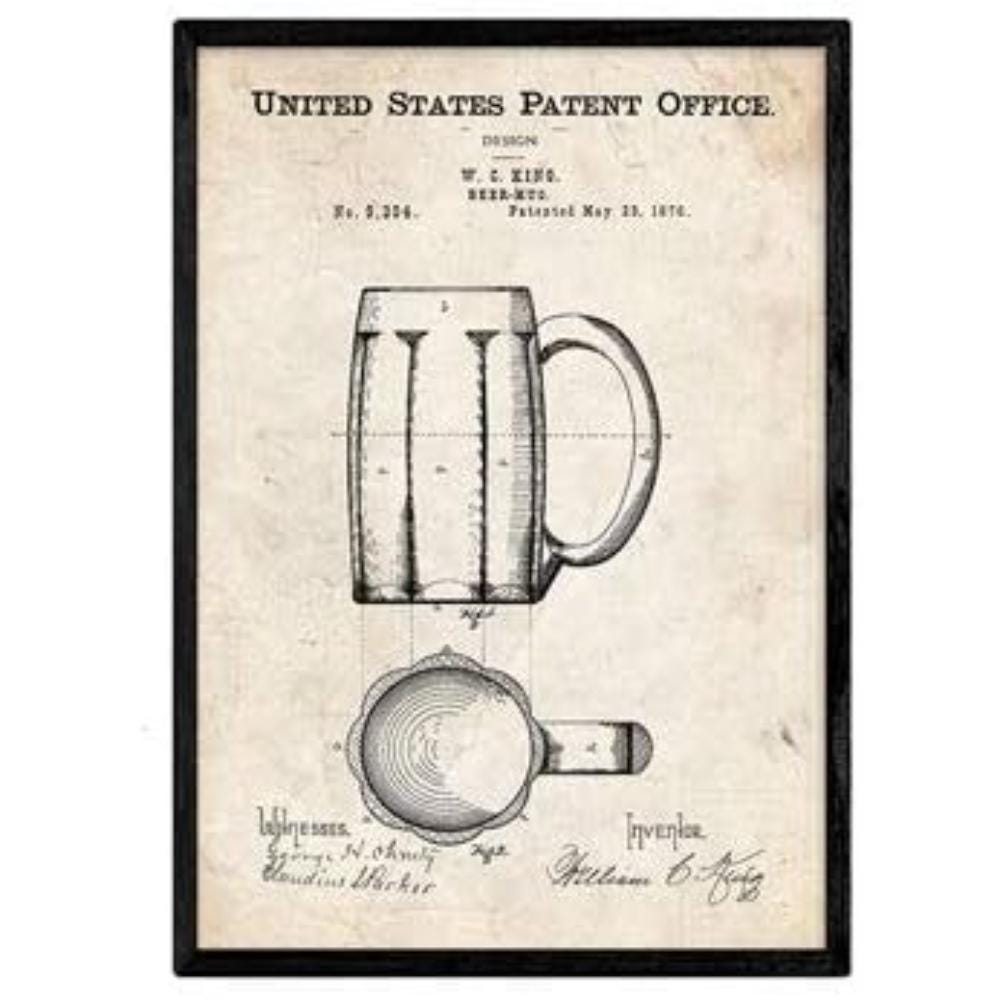 Brevet Affiche Avec Réfrigérateur De Bière. Fiche Avec L'Ancien Format Brevet Affiche Avec Réfrigérateur De Bière. Fiche Avec L'Ancien Format