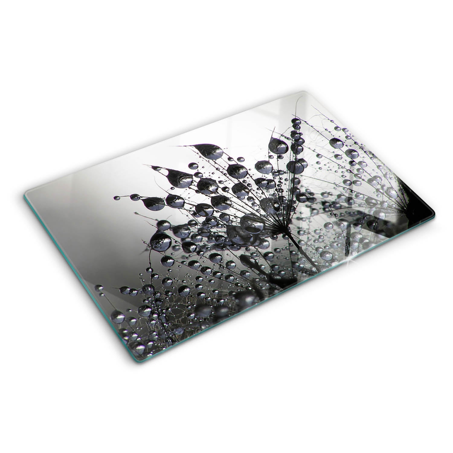 Planche De Cuisine En Verre Trempé Tulup 80x52 Cm - Motif Fraises Et Eau - Rouge