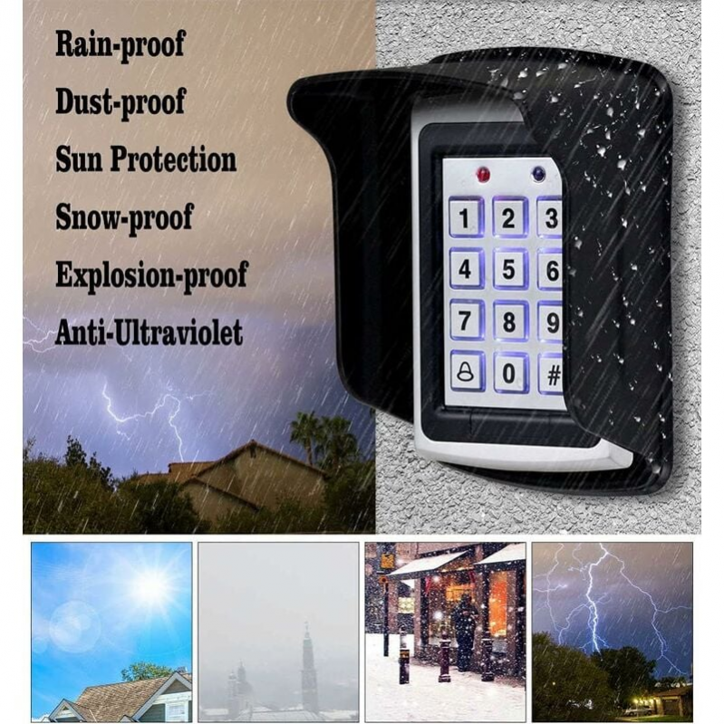 Cache Sonnette Anti-pluie Universel – Housse De Protection Extérieure Noire 130x230mm