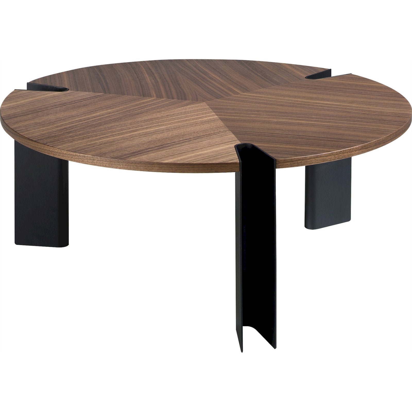 Table basse ronde Angel Cerda en noyer et acier 90 x 90 x 36 cm Noyer ...