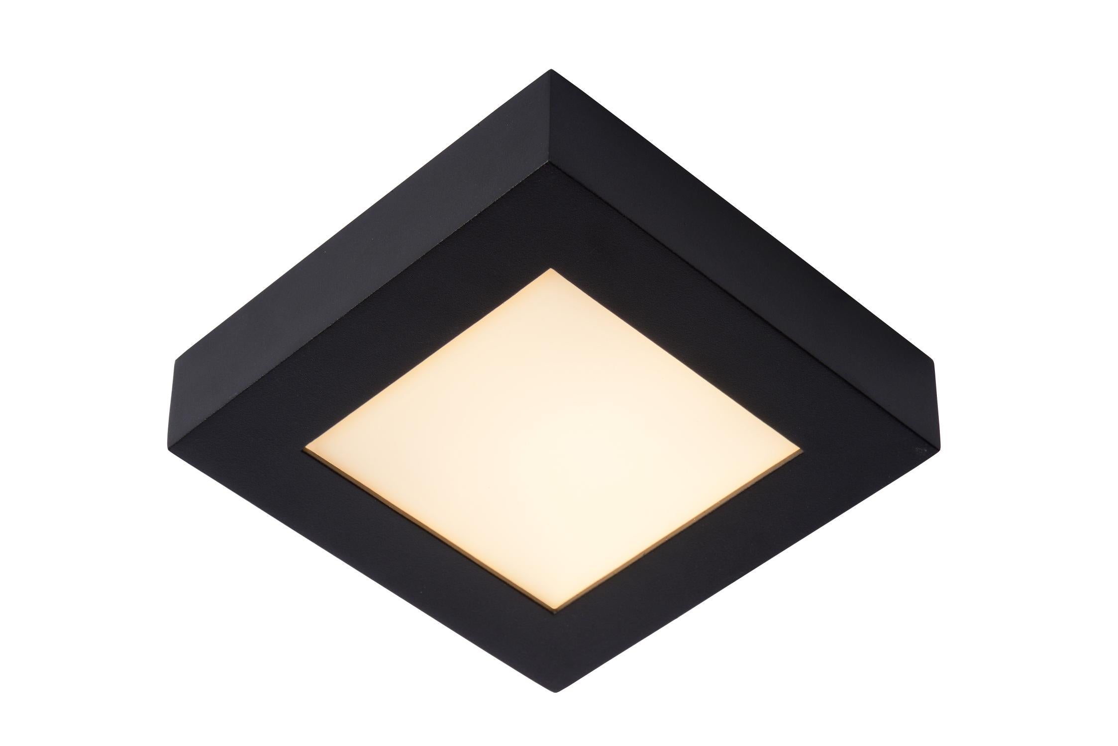 Plafon kwadratowy BRICE LED 15W Ciepła biel 982lm czarno-biały wym:3,9x16,8x16,8cm IP44 Lucide