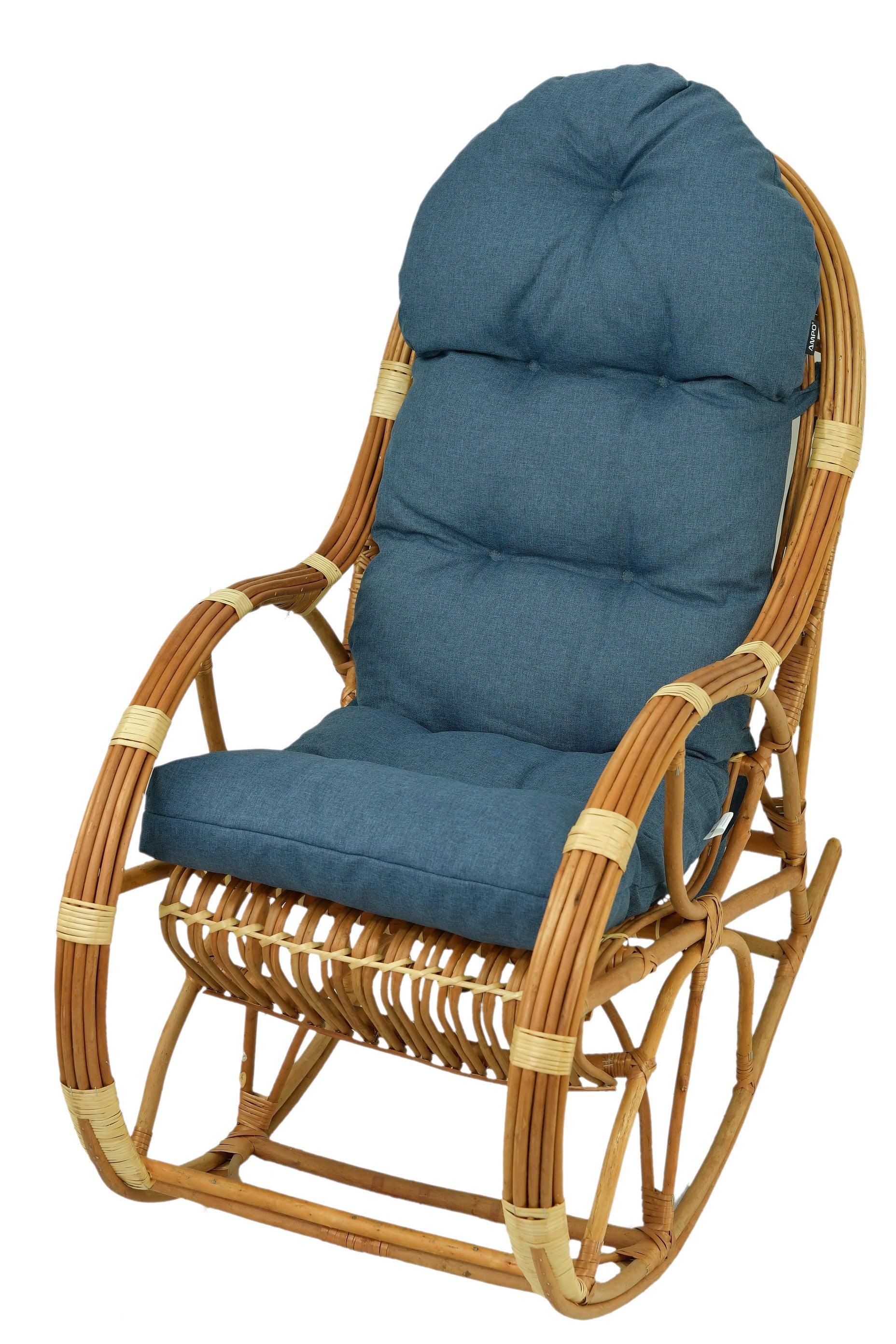 Poduszka na fotel bujany rattanowy AMPO granatowy melanż 1 szt.