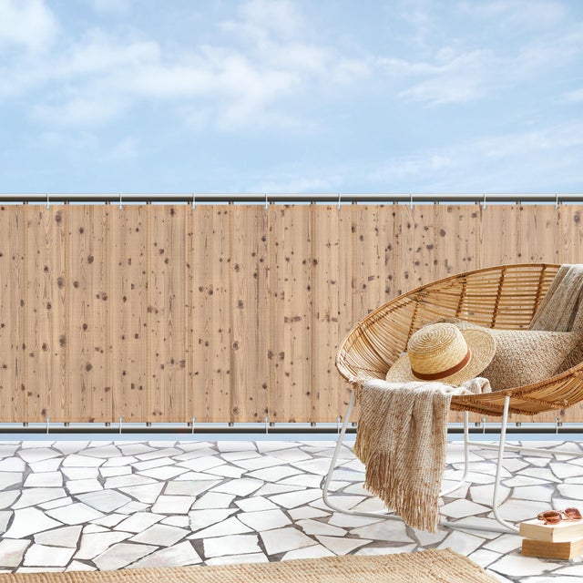Brise vue brise vent balcon appartement jardin marron H.1 x L.5,5 M avec attaches résistant aux intempéries 270 g/m² mesh 1005