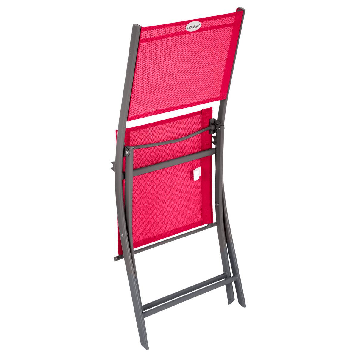 Lot de 4 chaises de jardin pliantes Modula Grenade & Graphite - Hespéride - 2