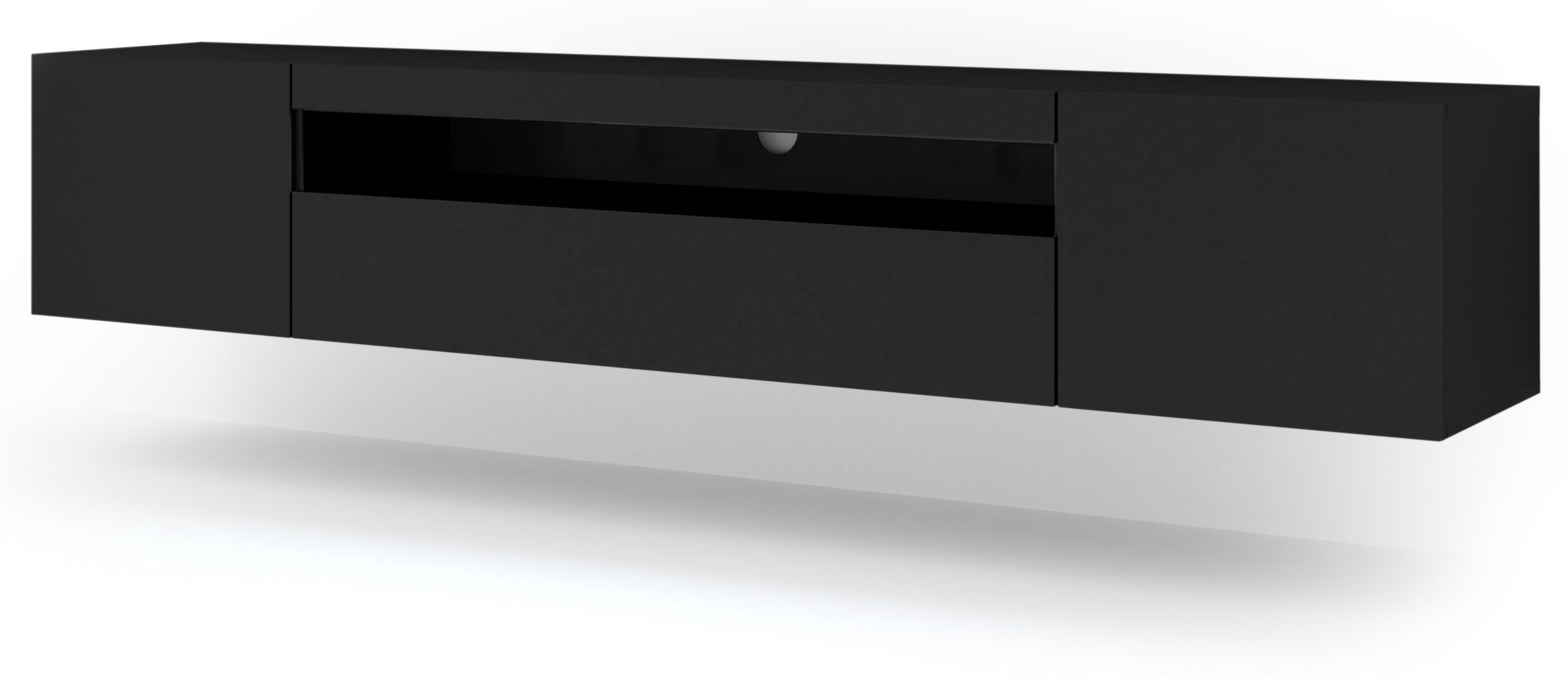 Meuble TV AURA 200 cm suspendu ou debout blanc mat + LED Meuble TV AURA 200 cm suspendu ou debout blanc mat + LED