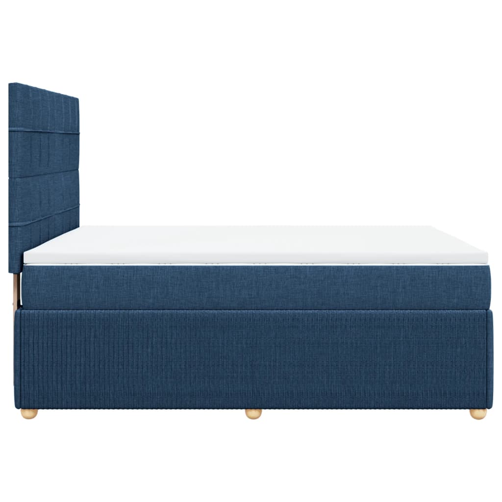 Maison Exclusive - Sommier à lattes de lit avec matelas Bleu 140x200 cm Tissu - 7