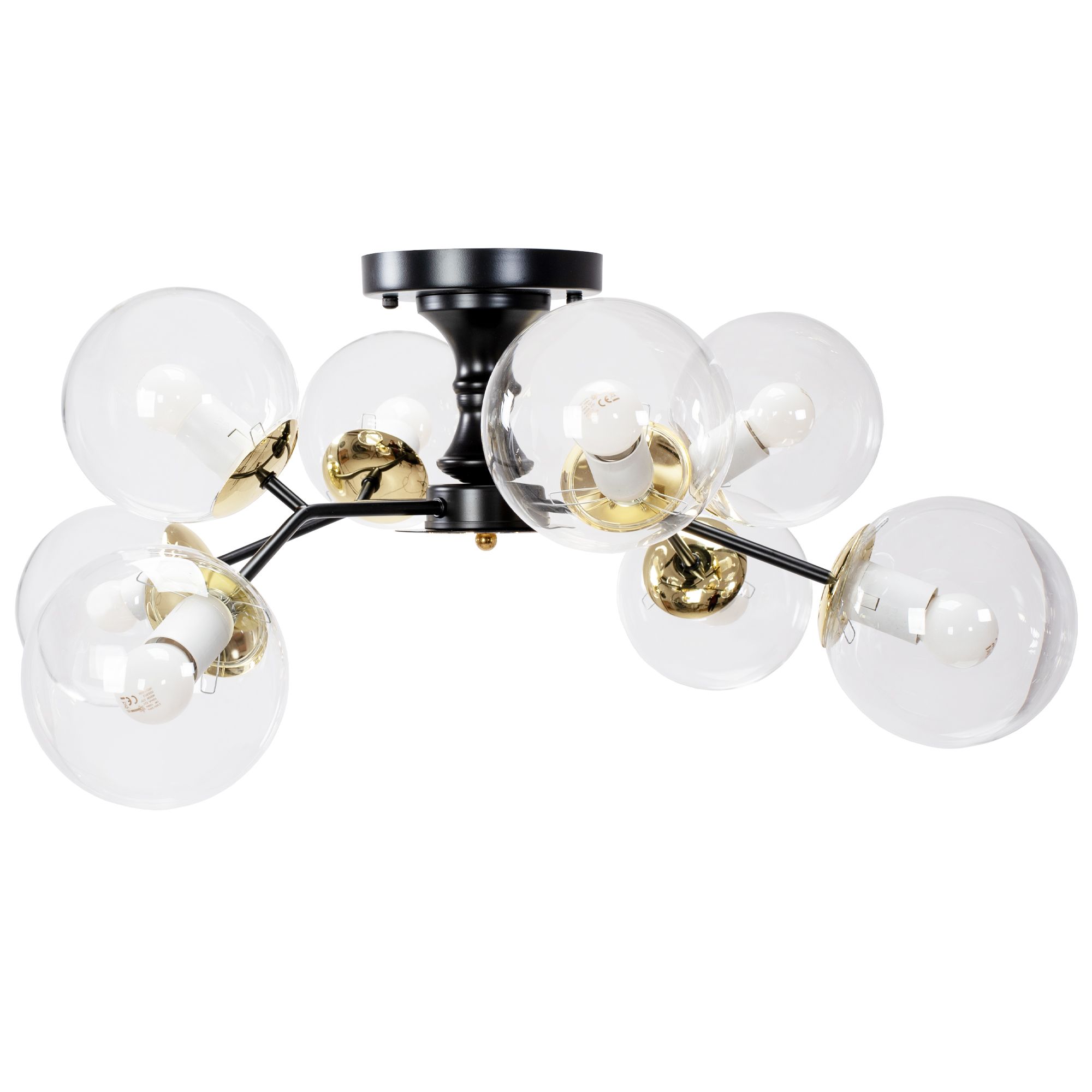 Lampa Sufitowa Toolight App1135-8C Czarny Złoty