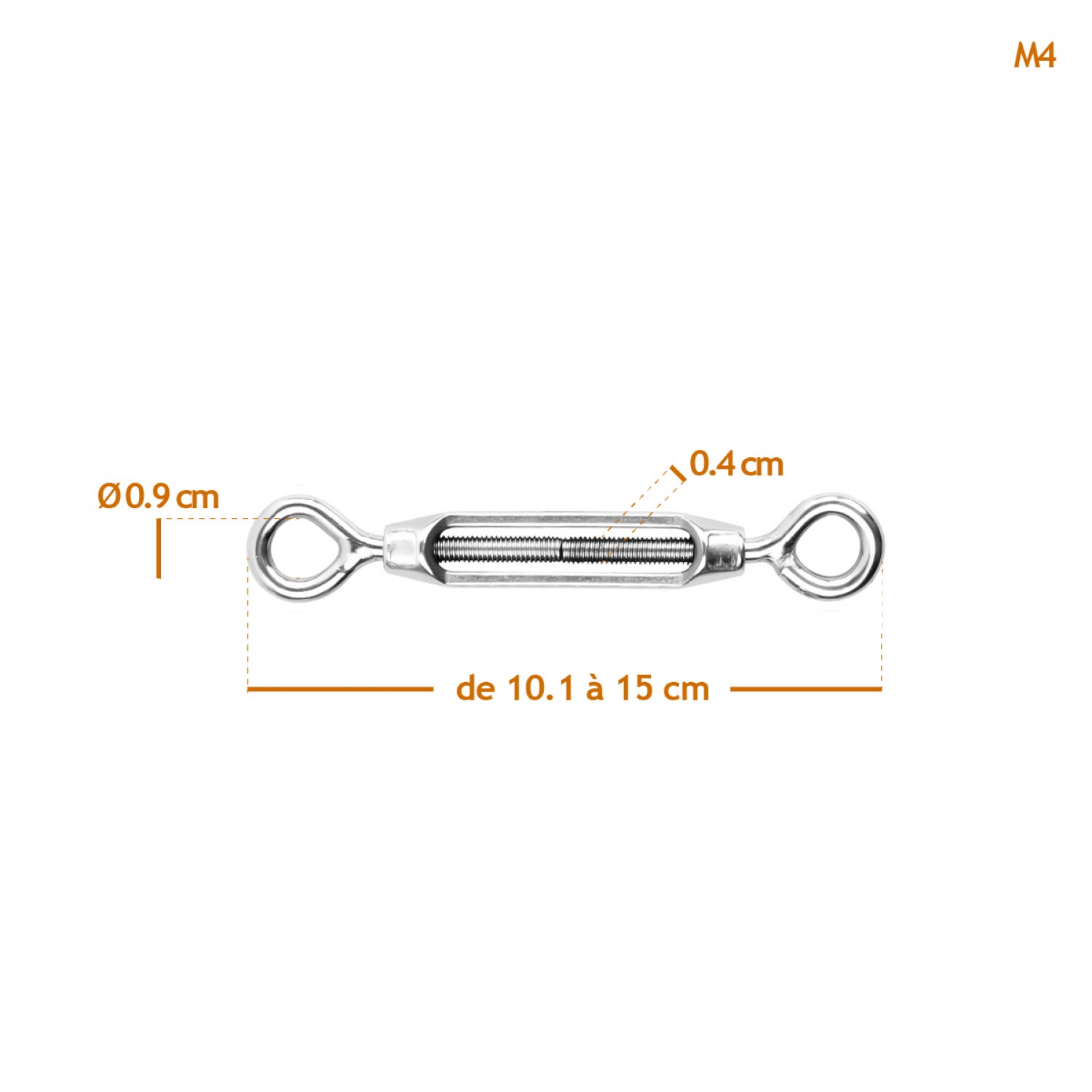 Lot De 6 Tendeurs De Fil M4 En Acier Inoxydable - Crochet Et œil Réglables - Pour Corde à Linge, Antenne, Extérieur