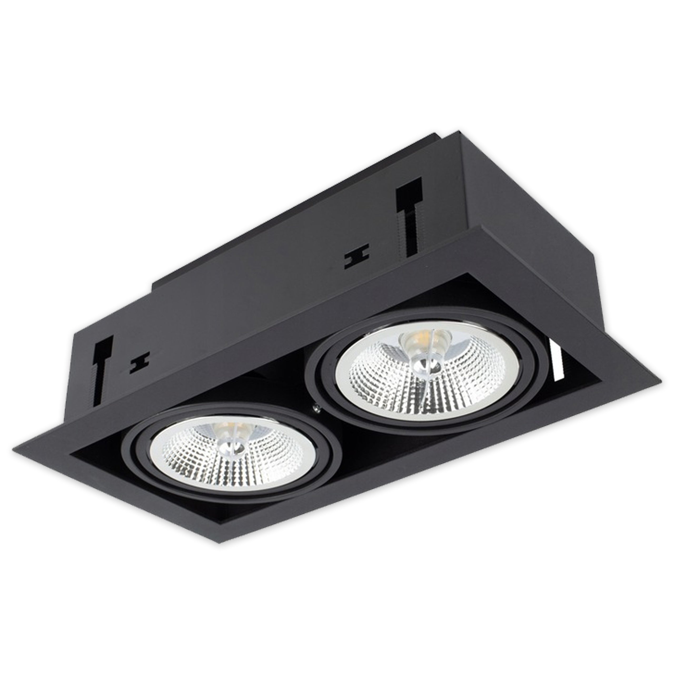Oprawa halogenowa LED AR111 GU10 podwójna regulowana 335x180mm IP20 czarna MasterLED