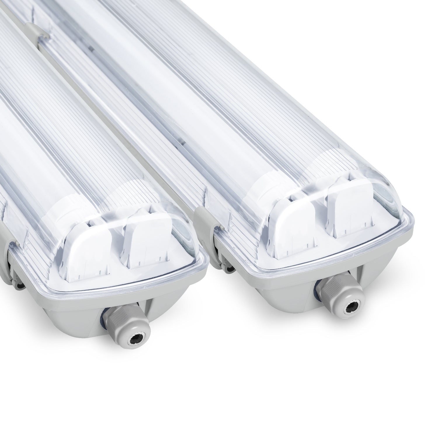 Zestaw 2 reflektorków LED do łazienki, umywalki, garażu, 120 cm, 2 świetlówki T8 18 W, barwa neutralna biała 4500 K, IP65