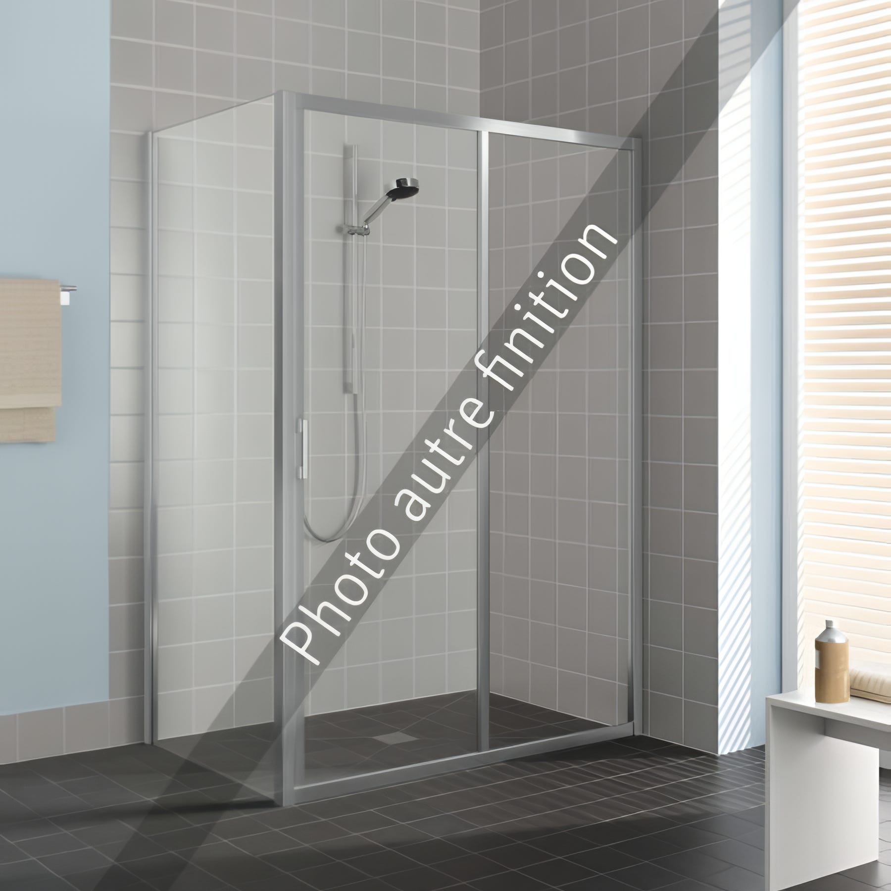 Paroi de douche coulissante largeur 160 cm hauteur 200 cm argent ...