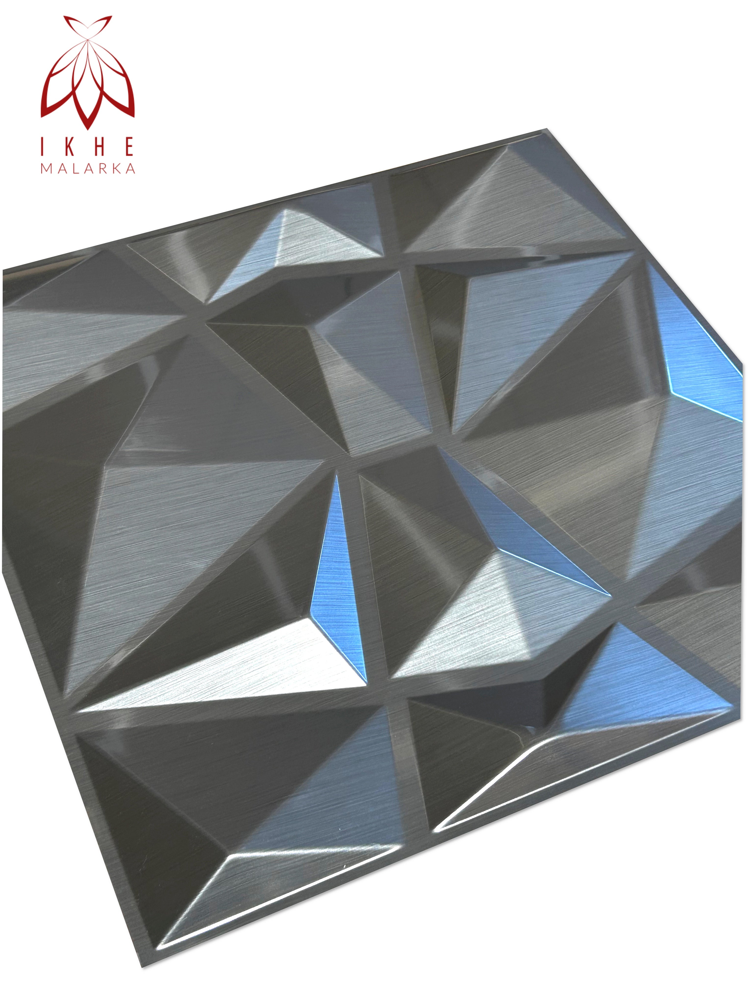Lot de 12 panneaux muraux 3D en PVC – 3 m² – Effet diamant 