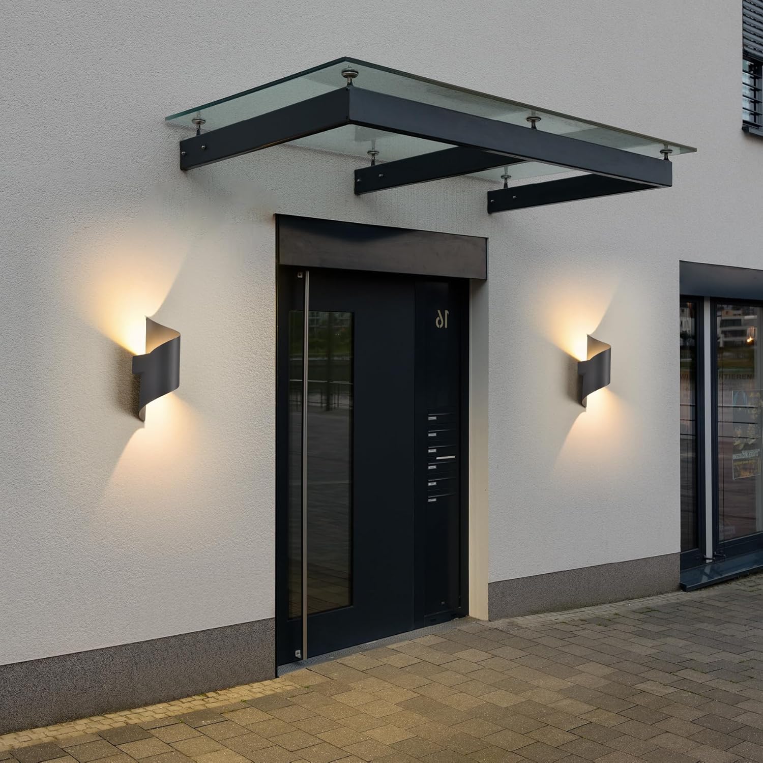 Dwa zestawy 12W zewnętrznych lamp ściennych, lampy ścienne LED, ciepłe światło 3000K, spiralna lampa, wodoodporność IP65, kolor czarny - 7