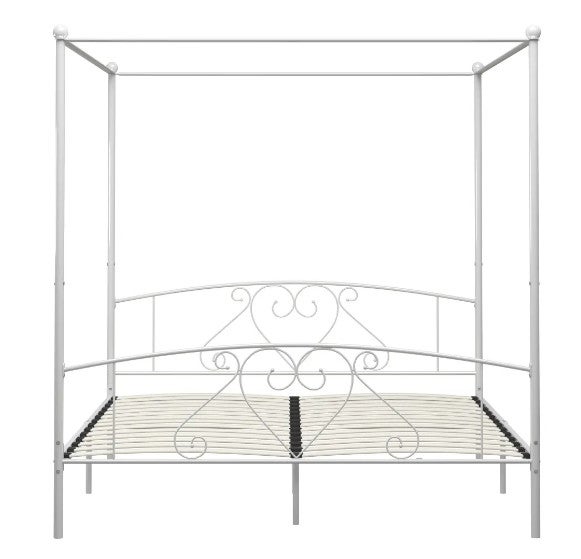 Lit à baldaquin métal blanc Tommy 180x200 cm - 3