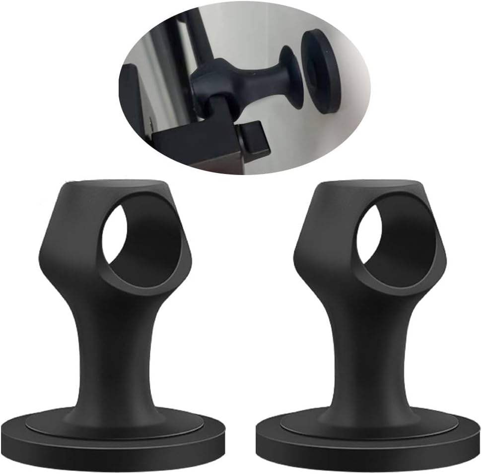 2-częściowy silikonowy magnetyczny ogranicznik drzwi, magnetyczny ogranicznik drzwi, bez wiercenia, cichy i antykolizyjny (czarny)