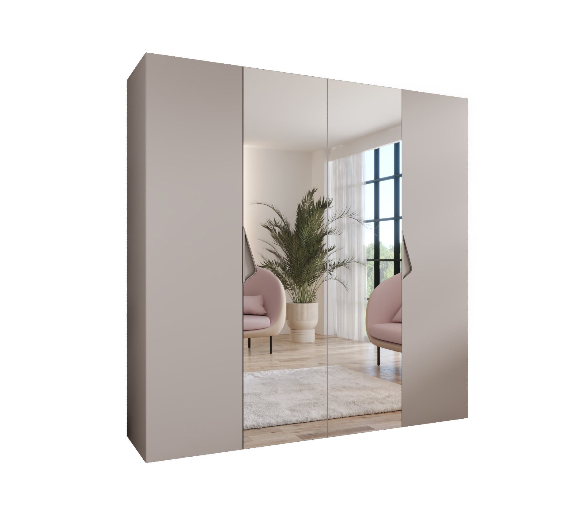Szafa uchylna otwierana Sandi 2 200 x 52 x 202 cm kaszmir + u. Kaszmir Abiks Meble
