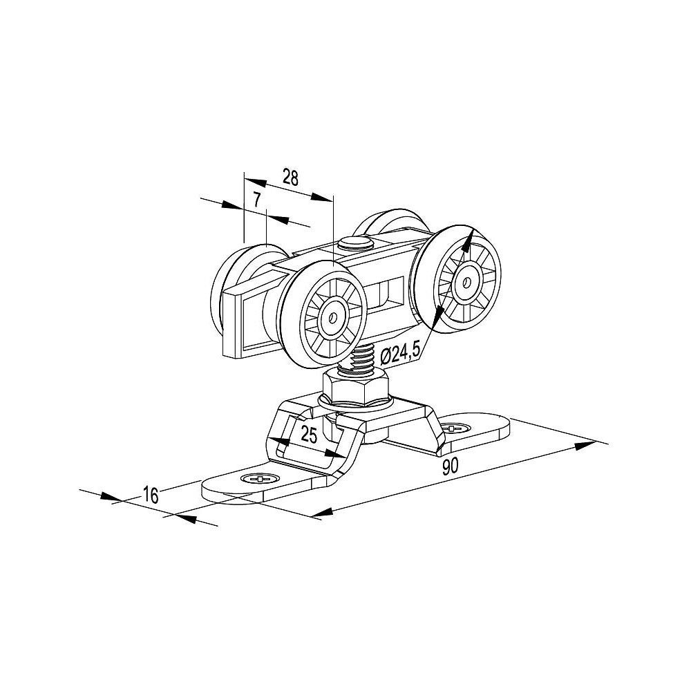 Système coulissant SLID'UP 160 pour 1 porte jusqu'à 750 mm - rail 1,5 m - 60 kg - 6