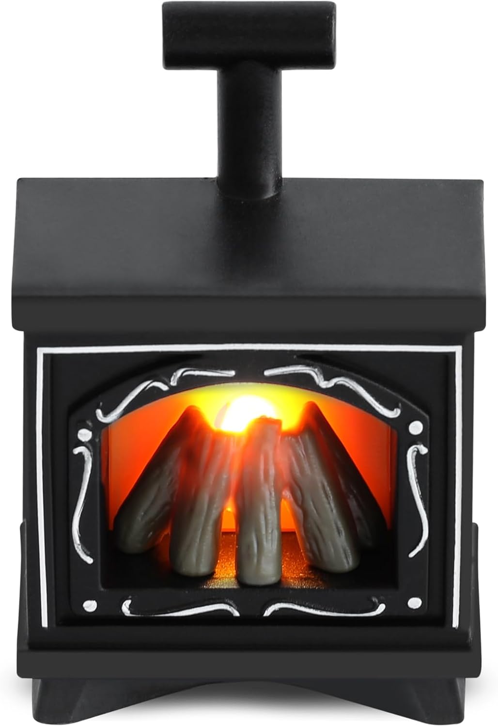 Lampa kominkowa, kominek miniaturowy, kominek LED do domku dla lalek, meble do domku dla lalek, czarny
