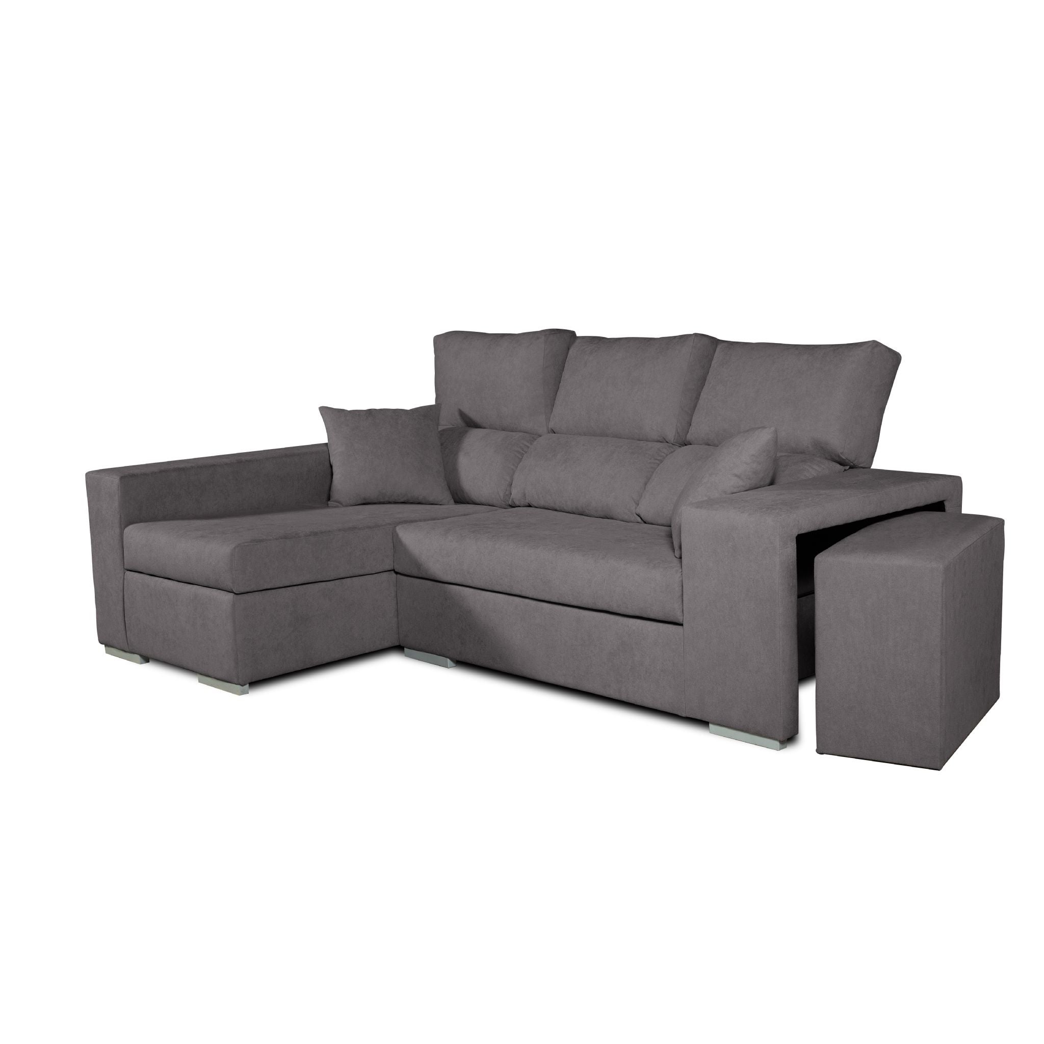 Sofa esquinero chaiselongue frigg izquierda 230x145 cm tejido con sistema acualine gris marengo tanuk