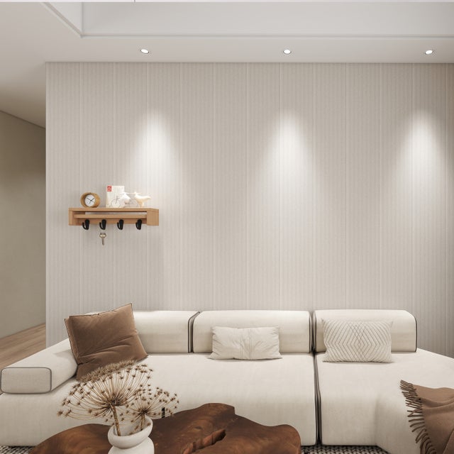 Pack 3 uds paneles 3D pared 270×25×1,3 cm (2,04 m²) Calora Soft L Paintable White - 3D relieve pintable blanco poliestireno