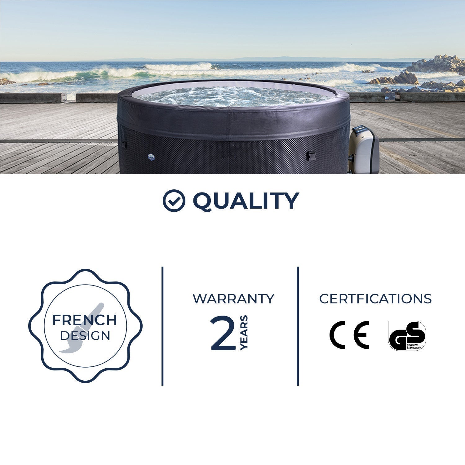 NETSPA - SP-VIP140B - NetSpa Vita 4 places - SPA Semi Rigide - Rond - 4 Places - 7