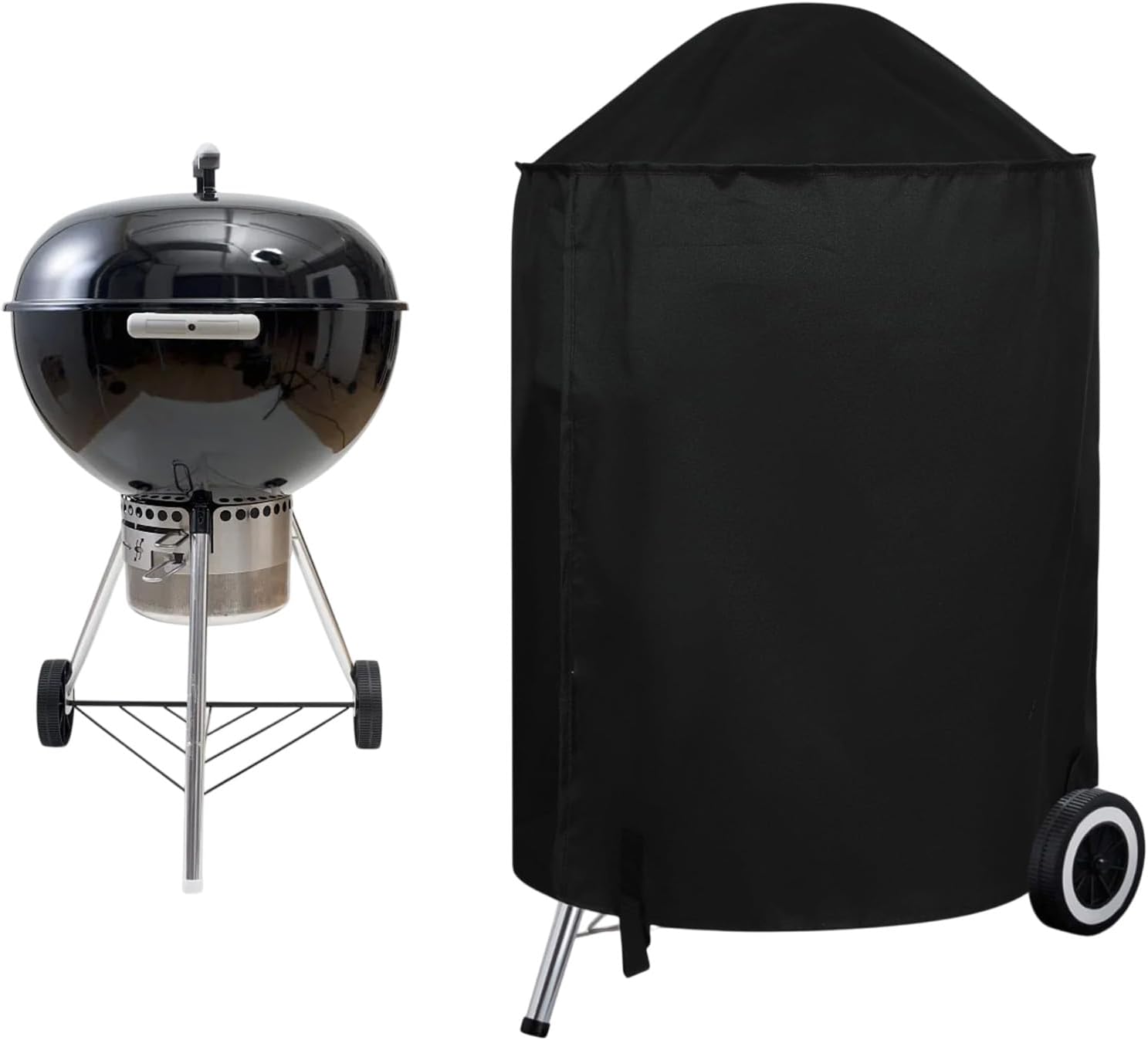 Pokrowiec na grilla – wytrzymały – tkanina Oxford 210D – wiatroodporny – odporny na promieniowanie UV i rozdarcie – czarny (70 x 90 cm)