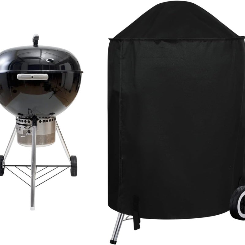 Pokrowiec na grilla - Wytrzymały - Tkanina Oxford 210D - Wiatroodporny - Odporny na promieniowanie UV i rozdarcie - Czarny (71 x 65 cm)