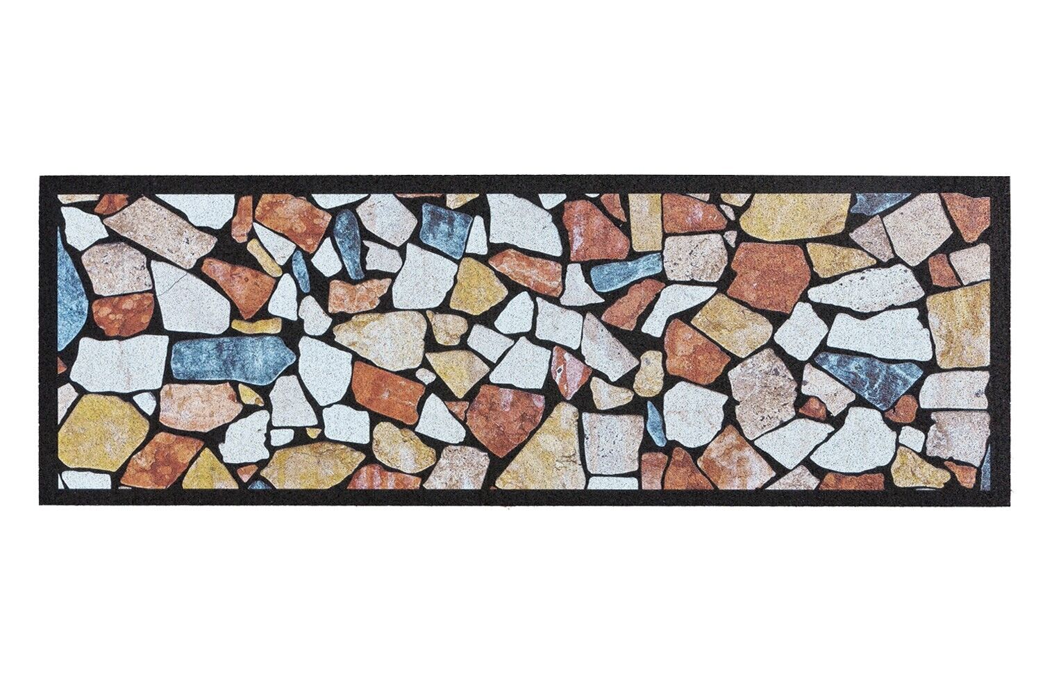 Zerbino In Gomma Riciclata 25x60 Cm - Tappetino Antiscivolo Per Ingresso, Made In Italy