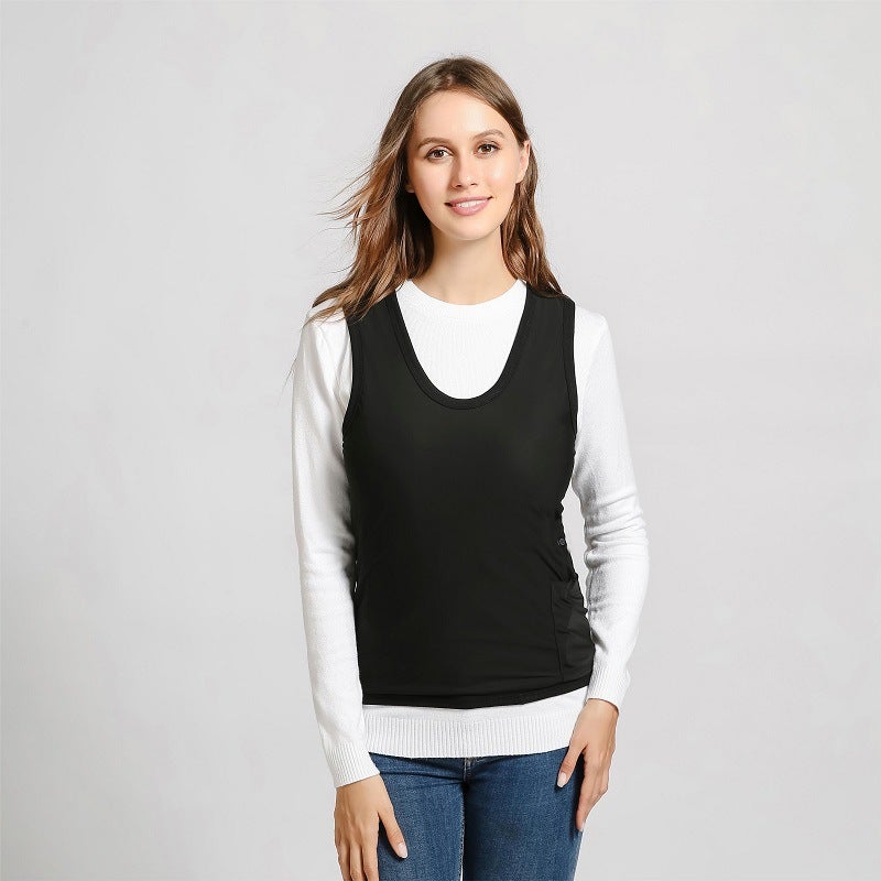 Gilet Chauffant Unisexe, Banque d'alimentation de Gilet Chauffant, Veste légère (Couleur: Noir, Taille:4XL) - 5