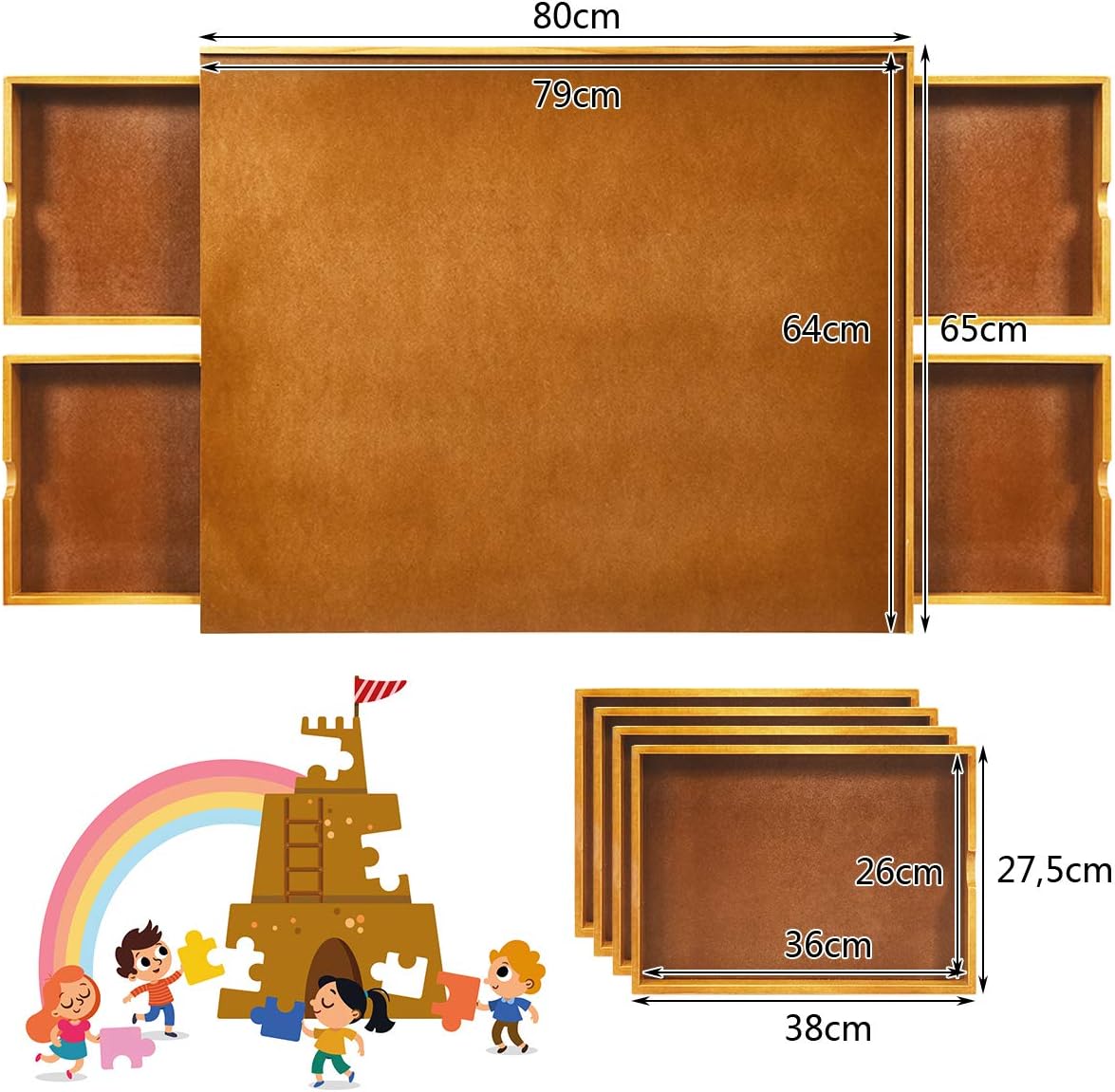 Table pour Puzzle pour 1000 à 1500 PCS avec 4 Tiroirs Coulissants Latéral - 4