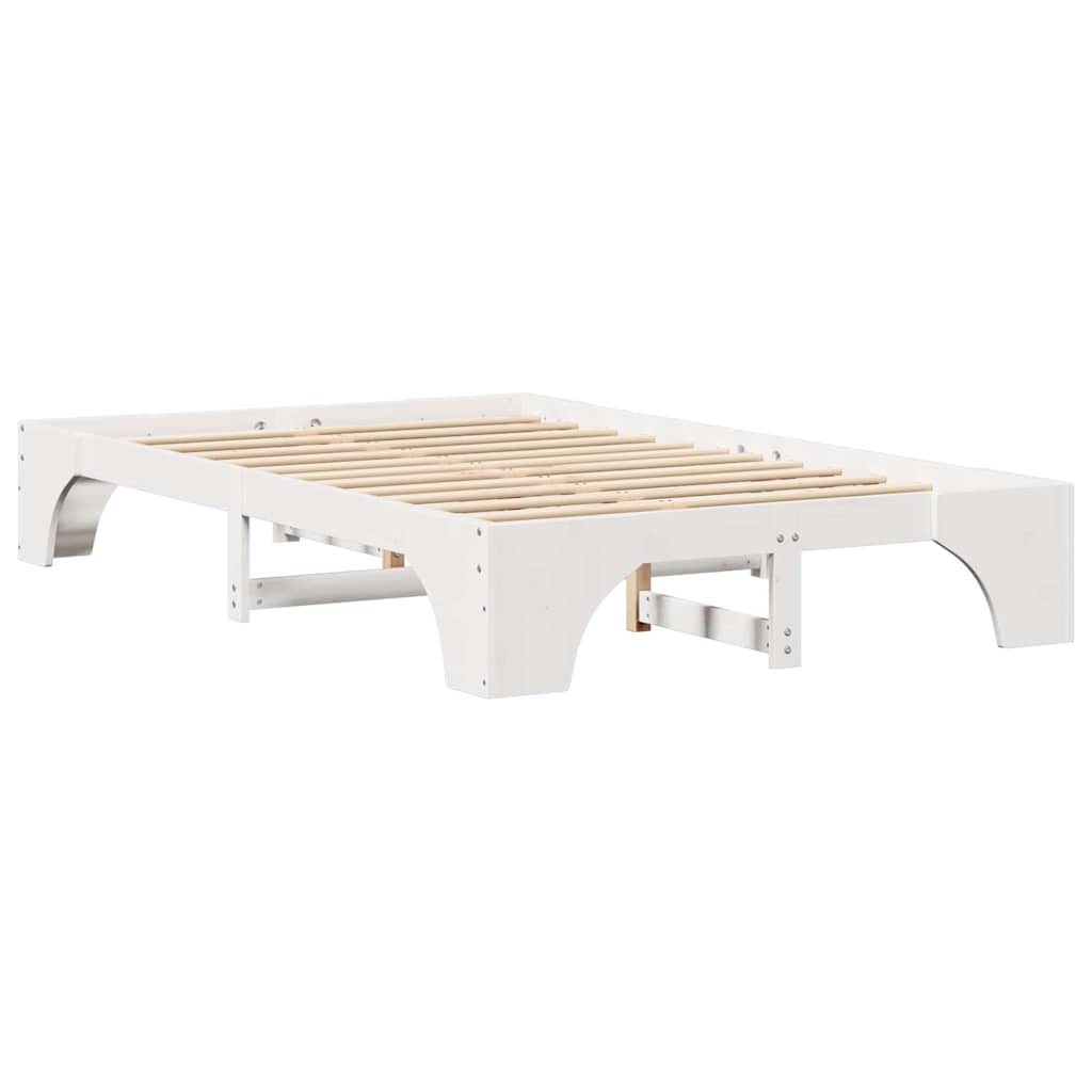 Cadre de lit en pin massif blanc, pour la chambre, 120 × 190 cm - 7