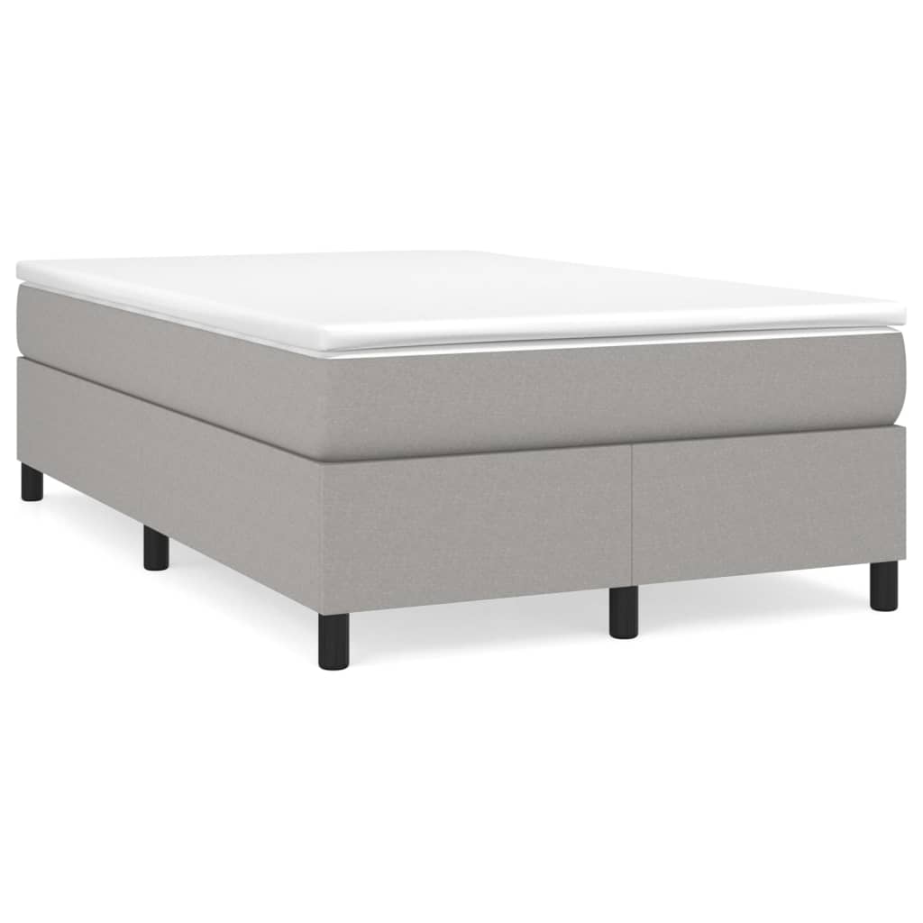 Cadre de lit à lattes en tissu gris clair, pour la chambre, 120 × 200 cm - 2