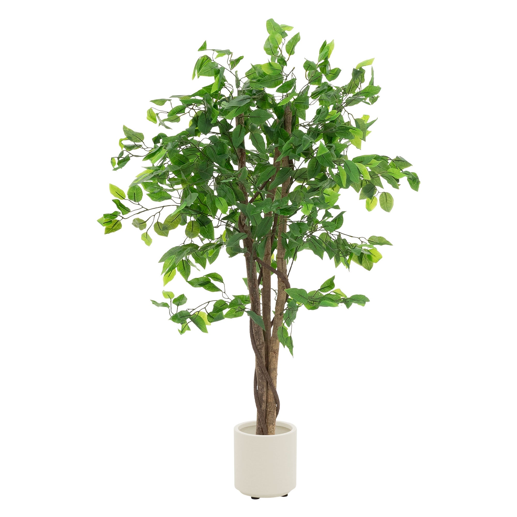 ML-Design sztuczna roślina ficus 120 cm duża jak żywa roślina doniczkowa realistyczny pień dekoracyjna roślina do biura balkonu łatwa w pielęgnacji