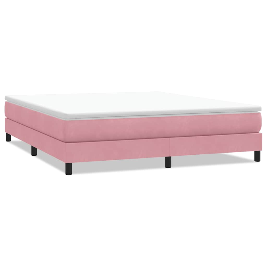 Lit boxspring sans matelas velours rose 180x210 cm | Leroy Merlin