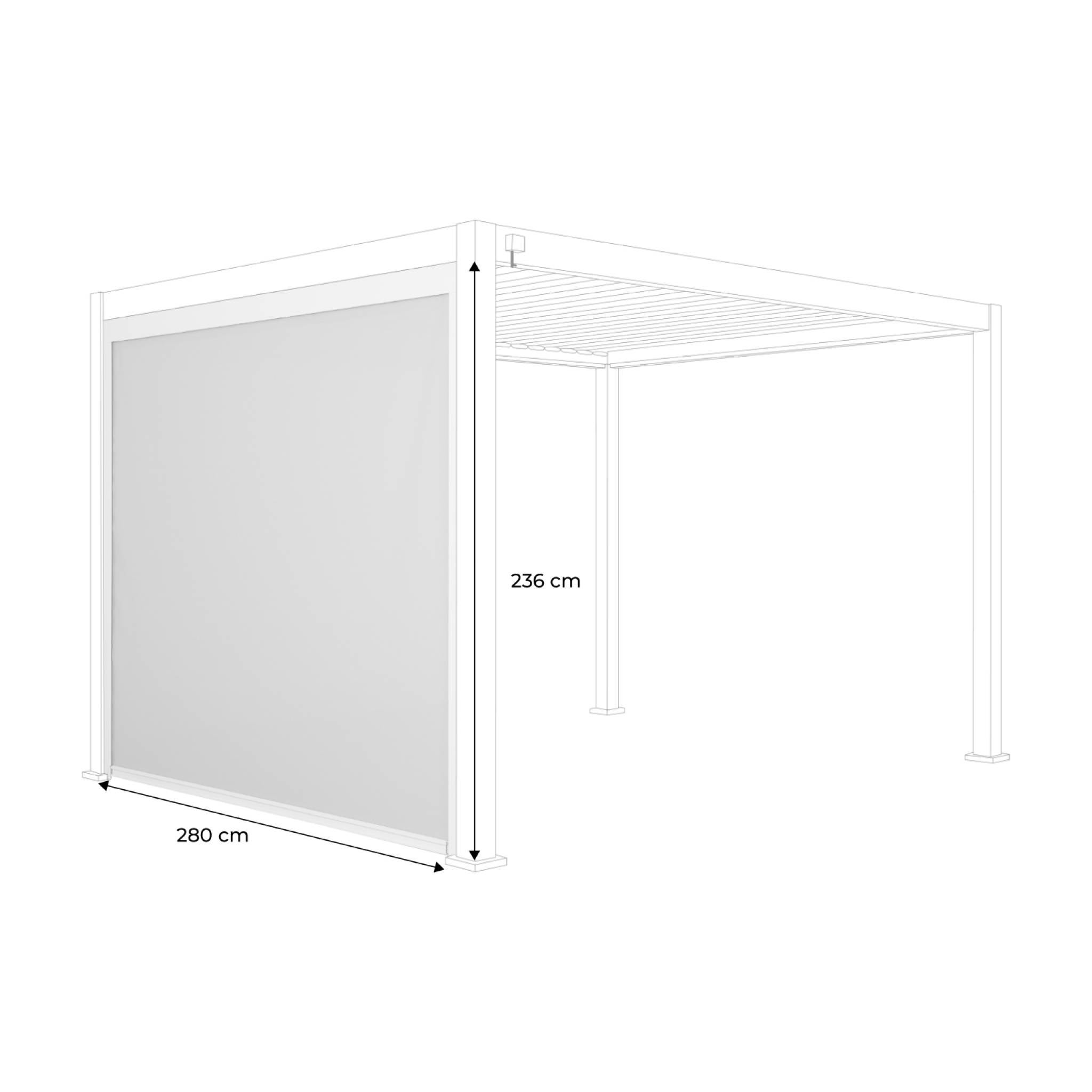 Store gris pour pergola bioclimatique – Triomphe – 3m. aluminium et textilène - 6