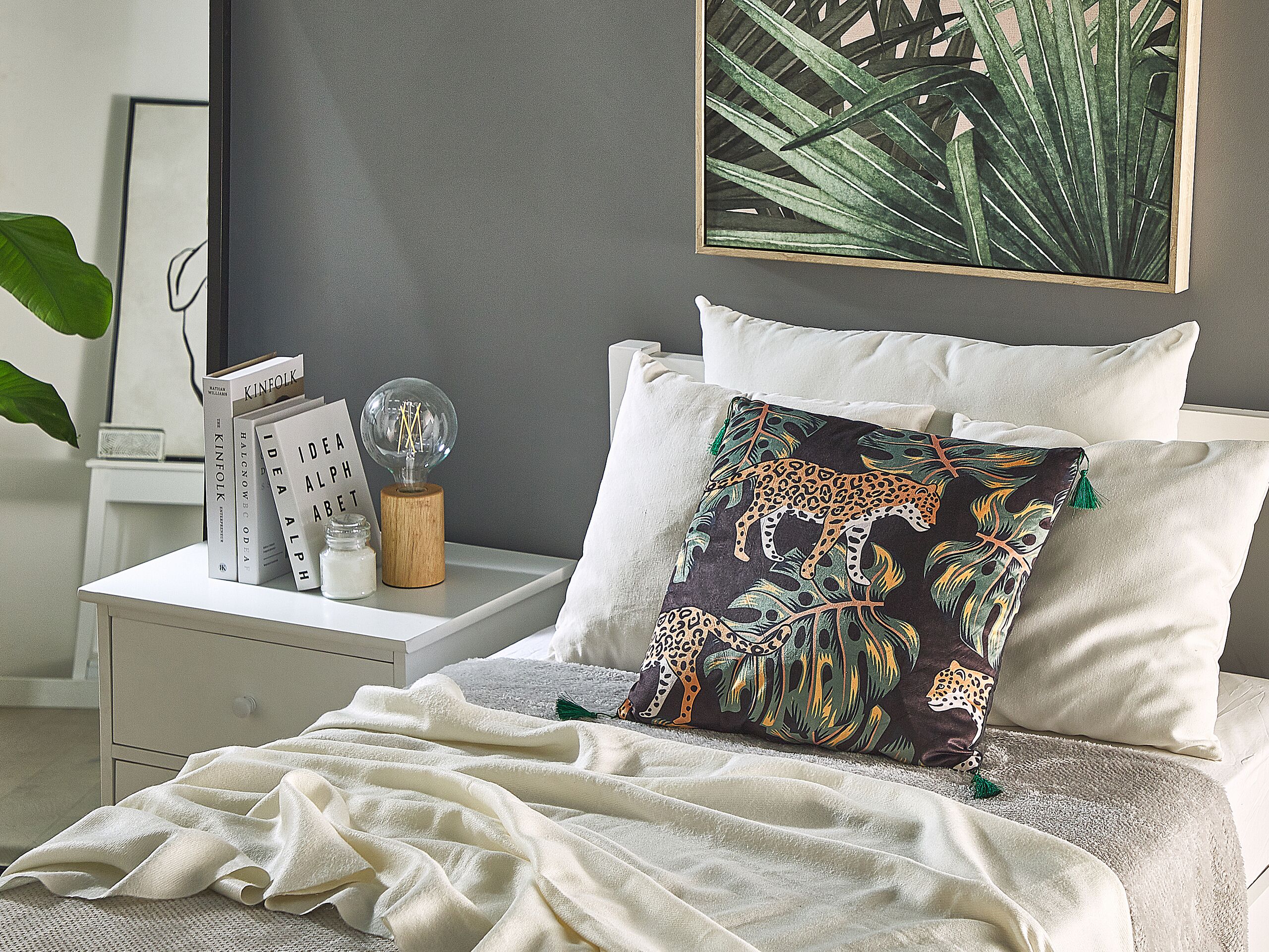 Set di 2 cuscini KUHI Velluto 45 x 45 cm Nero Trama animale - 2