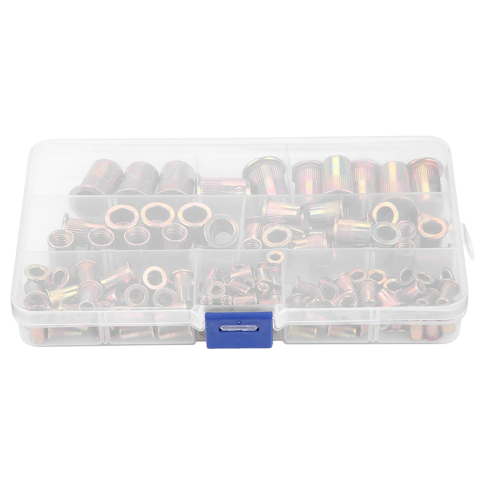 Glarks Kit 50 Pièces Écrous à Clip En U M4 M5 M6 M8 M10 - Acier Carbone Noir Robuste Pour Voiture, Moto, Garde-Boue Et Pare-Chocs