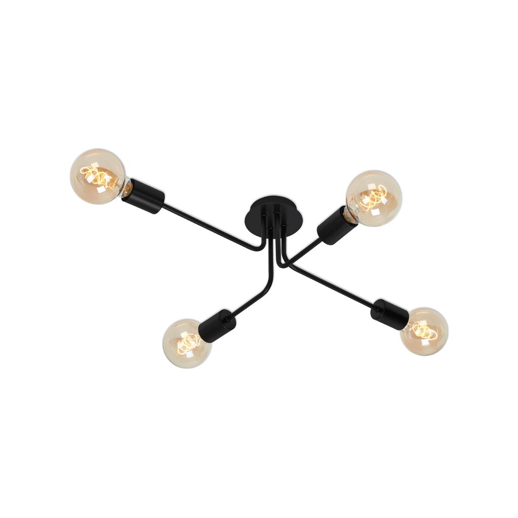 Plafonnier rétro Spot BRILONER LEUCHTEN KUGLO, 60 W, IP20, noir, métal, excl. 4x E27, 66 x 44,5 x 18,5 cm - 2