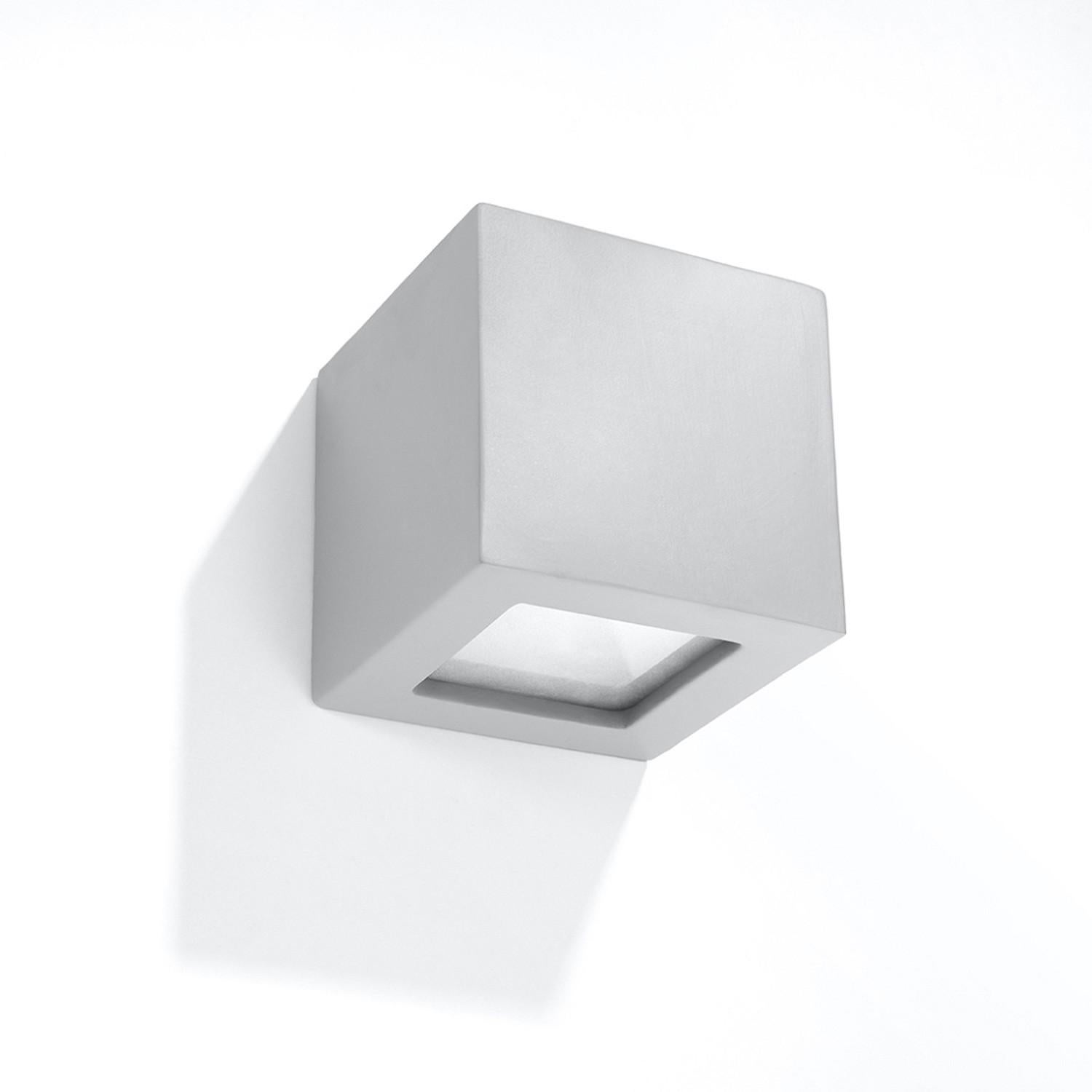 Kinkiet ścienny Leo szary 1xE27x60W wym: 14 x 14 cm ceramika / gips IP20 Sollux Lighting