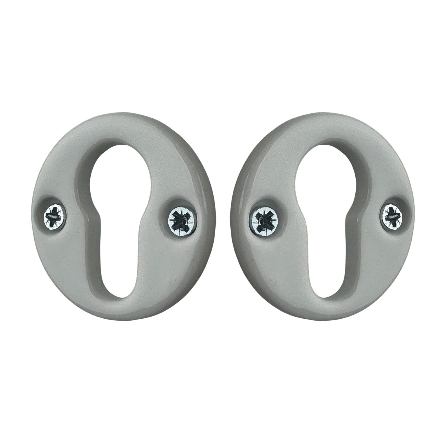 2 rosaces de poignée de porte rondes JANELLE trou de cylindre, Porcelaine blanc - 3