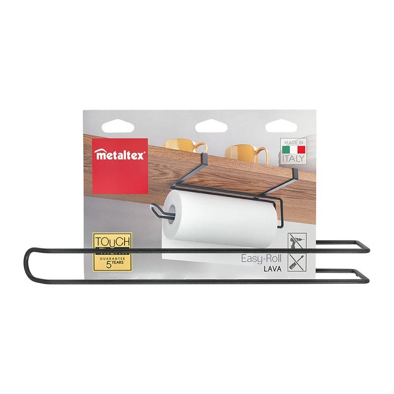 Metaltex EASY ROLL LAVA - Soporte Rollo Cocina. Acabado TouchTherm. Color Negro - 6