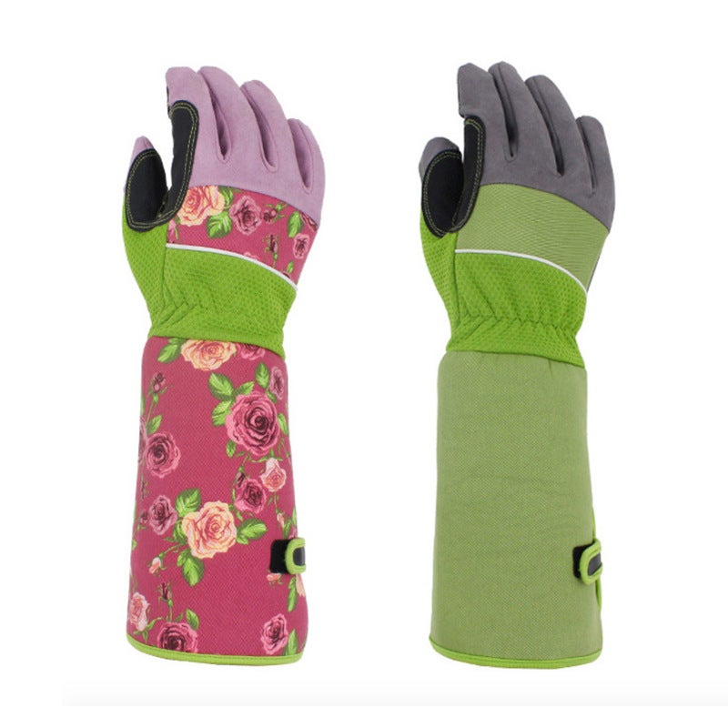 Gants de jardinage, gants anti-épines roses, gants anti-épines extra longs, vert - 9