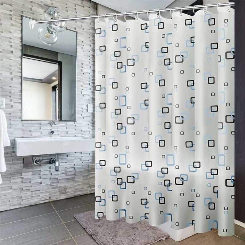 Zasłony prysznicowe - Poliester - 180x180 cm - 1 sztuka - Zasłony prysznicowe z podszewką i rzepem