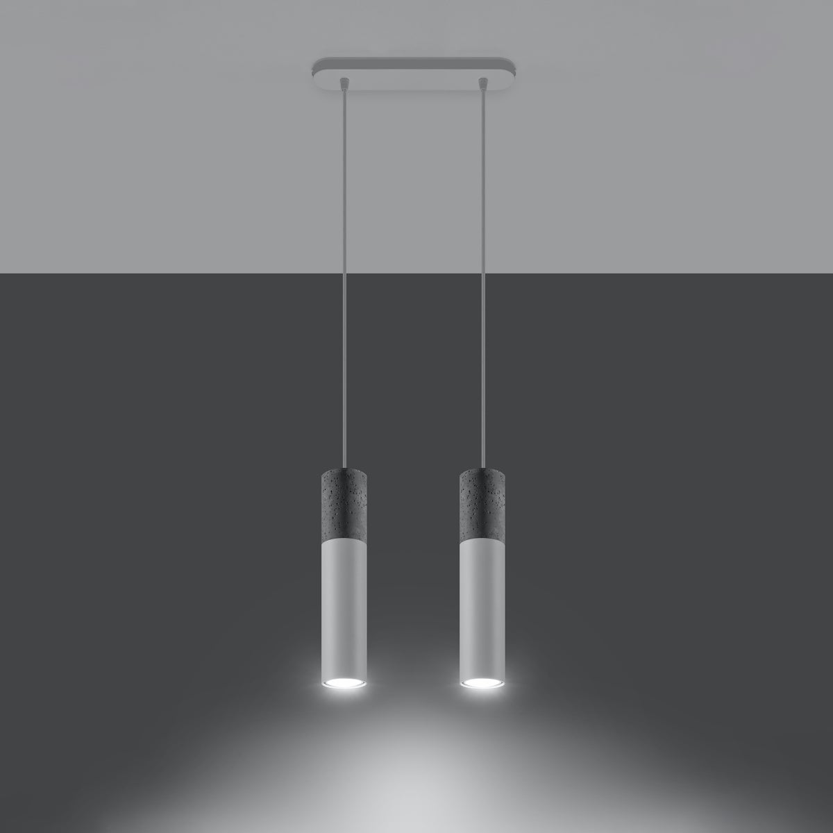Lampa wisząca LUME 2 biały LED 3000K - 30x6x90cm Sollux