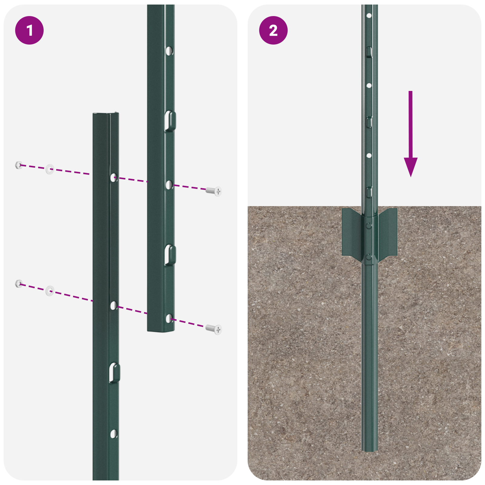 Wbudowany słupek ogrodzeniowy 22 pcs zielony 140 cm vidaXL