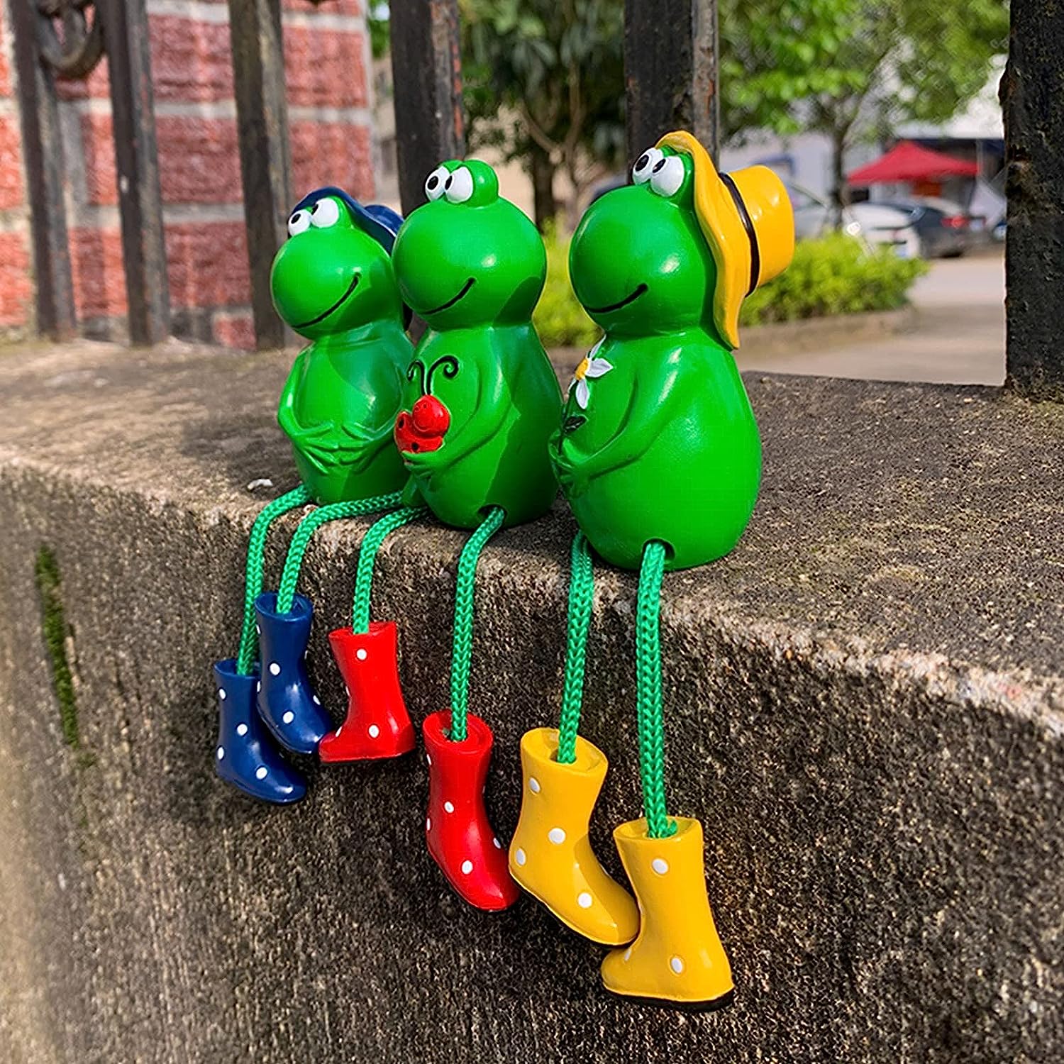 Lot De 3 Statues Grenouille En Résine Pour Jardin – Déco Extérieure Ludique, Poses Amusantes, Résistant Aux Intempéries, Idéal Pour Pots, Massifs Ou Intérieur